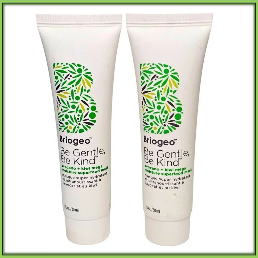 Briogeo Be Gentle, Be Kind Avocado + Kiwi Mega Moisture Mask x 2 (1oz. Each) NEW